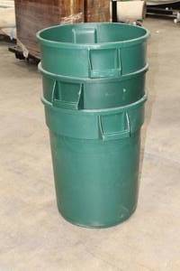 lot 794 image: Lot of (3) Plastic Garbage Can Green 21-12Dx27-12H