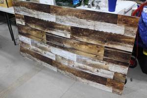 lot 828 image: Lot of (2) Decorative Wall Panel Distressed Wood Plank 69-12Lx37-14W