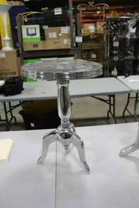 lot 854 image: Polished Aluminum Table 15Dx21-12H