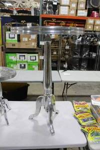 lot 855 image: Polished Aluminum Table 15Dx21-12H