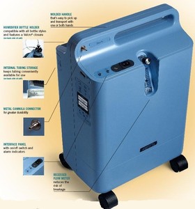 lot 1 image: MSRP $2145&nbspRespironics Everflo Q Ultra-quiet Stationary 5 LPM (Liters Per Minute) Oxygen Concentrator With Opi (Oxygen Percentage Indicator (OPI) - alarm that sounds when oxygen levels fall below 70%) - Excellent Working Condition