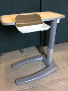 lot 2 image: MSRP $800 Award Winning Stryker Trufit Overbed Table With Vanity Mirror - Good Condition