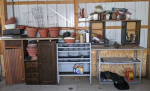 lot 61 image: Lot of Garage Shelving with Contents