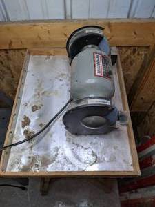 lot 36 image: Tradesman 6 12 HP Bench Grinder Model no. 8265 & Work Bench