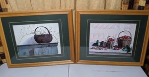 lot 278 image: Pair of Framed Basket Prints