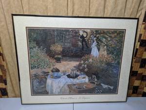 lot 236 image: Framed Monet Print Le Dejeuner