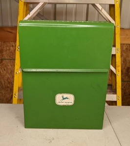 lot 42 image: Vintage John Deere Metal Document Box