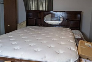 lot 176 image: Standard Wood Bed Frame w Headboard and Footboard