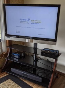 lot 10 image: 47 Vizio Gallevia 1080 Progressive Liquid Crystal HDTV w Sound Bar & Stand
