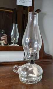 lot 166 image: Vintage Lamplight Farms Glass Oil Lamp