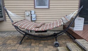 lot 127 image: Hammock and Curved Metal Stand