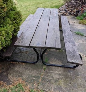 lot 384 image: 8 Ft. Wood Picnic Table