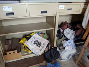 lot 347 image: Two Piece Metal Shelving Unit Plus Contents