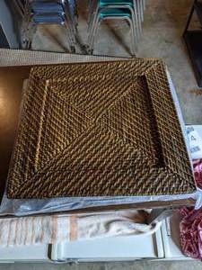 lot 377 image: Square Wicker Rattan Charger Plates