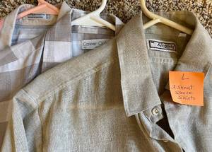 lot 434 image: (3) Short Sleeve Mens Button Up Shirts - Large