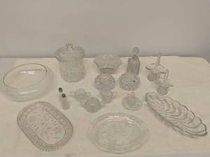 Collection Of Crystal And Clear Glassware