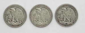 1939, 1940 and 1941 Walking Liberty Half Dollar Coins
