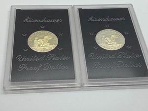 Two 1974 Eisenhower Proof Dollar Coins