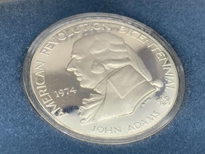 1974 Bicentennial John Adams Silver Coin