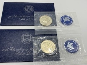 Two 1974 Eisenhower Proof Dollar Coins