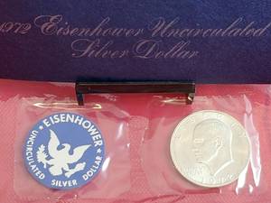 Uncirculated U.S. Mint 1972 Eisenhower Silver Dollar