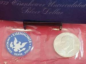 Uncirculated U.S. Mint 1972 Eisenhower Silver Dollar