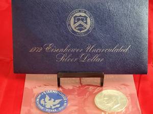 Uncirculated U.S. Mint 1972 Eisenhower Silver Dollar