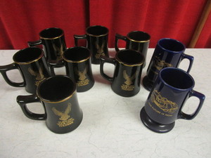 VINTAGE HARLEY-DAVIDSON MUGS, 1977, 1978, ANNUAL DEALER MEETING, GOLF CAR DEALER MEETING