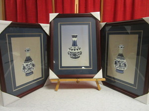ASIAN SILK EMBROIDERY ART, FRAMED - NEW