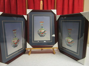 ASIAN SILK EMBROIDERY ART, FRAMED - NEW