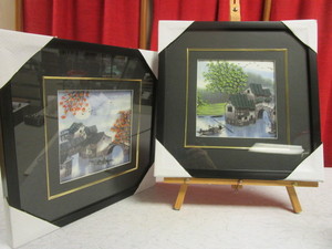 ASIAN SILK EMBROIDERY ART, FRAMED - NEW