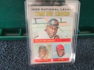 lot 520 image: 1970 Hank Aaron Topps Home Run Lead...