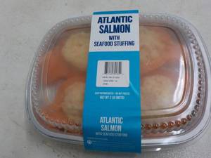 lot 101 image: 2 lb. pkg Frozen Atlantic Salmon wi...