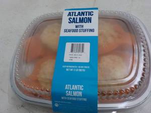 lot 103 image: 2 lb. pkg Frozen Atlantic Salmon wi...