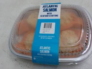 lot 104 image: 2 lb. pkg Frozen Atlantic Salmon wi...
