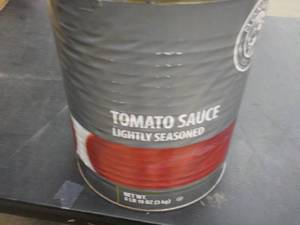 lot 123 image: 6 lb. 10 oz Can Monarch Tomato Sauc...