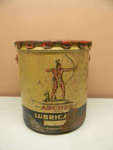 lot 42 image: VINTAGE ARCHER LUBRICANTS PETROLEUM CO. 5 GALLON CAN 40LB - OMAHA NEBRASKA - VERY COOL - SEE PICTURES