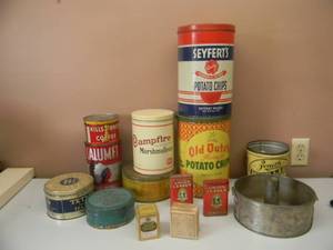 lot 56 image: LARGE COLLECTION OF VINTAGE TINS & MORE - SEE PICTURES
