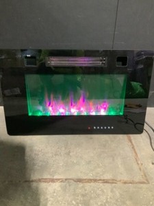 BOYEL LIVING 30 IN. RECESSED ULTRA THIN WALL-MOUNTED OR INSERT ELECTRIC FIREPLACE HEATER IN BLACK. SEE PICTURES