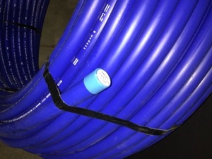 ADVANCED DRAINAGE SYSTEM 1 IN. X 500 FT. CTS 250 PSI NSF POLY PIPE IN BLUE. SEE PICTURES