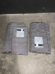 (2) STYLEWELL TRELLIS FRIEZE DARK GRAYIVORY 2 FT. X 13 FT. GEOMETRIC RUNNER RUG