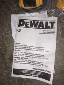 DEWALT 20-VOLT MAX XR CORDLESS BRUSHLESS 12 IN. HIGH TORQUE IMPACT WRENCH WITH DETENT PIN ANVIL, 20-VOLT 4AH BATTERY. SEE PICTURES