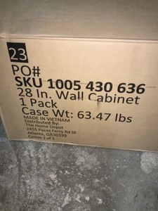 HUSKY READY-TO-ASSEMBLE 23-GAUGE STEEL WALL MOUNTED GARAGE CABINET IN RED (28 IN. W X 29 IN. H X 12 IN. D) SEE PICTURES