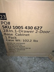 HUSKY READY-TO-ASSEMBLE 23-GAUGE STEEL 1-DRAWER 2-DOOR GARAGE BASE CABINET IN RED (28 IN. W X 33 IN. H X 18 IN. D) SEE PICTURES