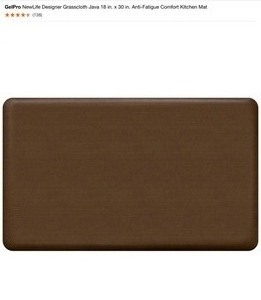 GELPRO NEWLIFE DESIGNER GRASSCLOTH (PECAN & JAVA) 18 IN.X 30 IN ANTI-FATIGUE COMFORT KITCHEN MAT. SEE PICTURES