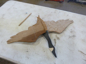 Hanging Wood Wind Glider of Goose