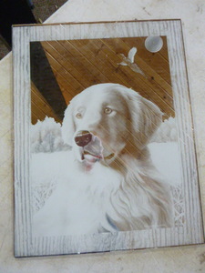 Golden Retriever Reversed Etching