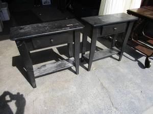 Pair Black End Tables 24x8x24