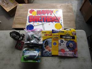 New Label Maker, Other Labels & Maker & Happy Birthday Signs-Includes Bin