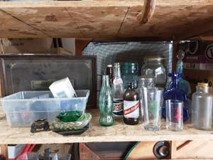 Vintage Bottles, Ball Jars, Bar Glasses, Ashtrays, Misc.